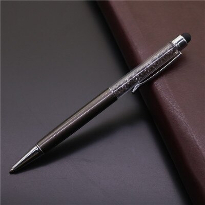 10 stücke Kreative Stylus Touch Pen kristall 0,7mm Kugelschreiber für Schreiben Schreibwaren Büro Schule Schwarz refill 2 in einem: grey