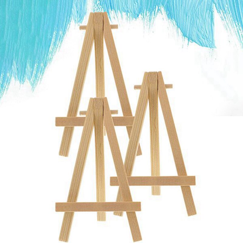 50 pièces enfants Mini chevalet en bois Art peinture support de carte présentoir dessin pour étudiant école artiste fournitures 16X9cm