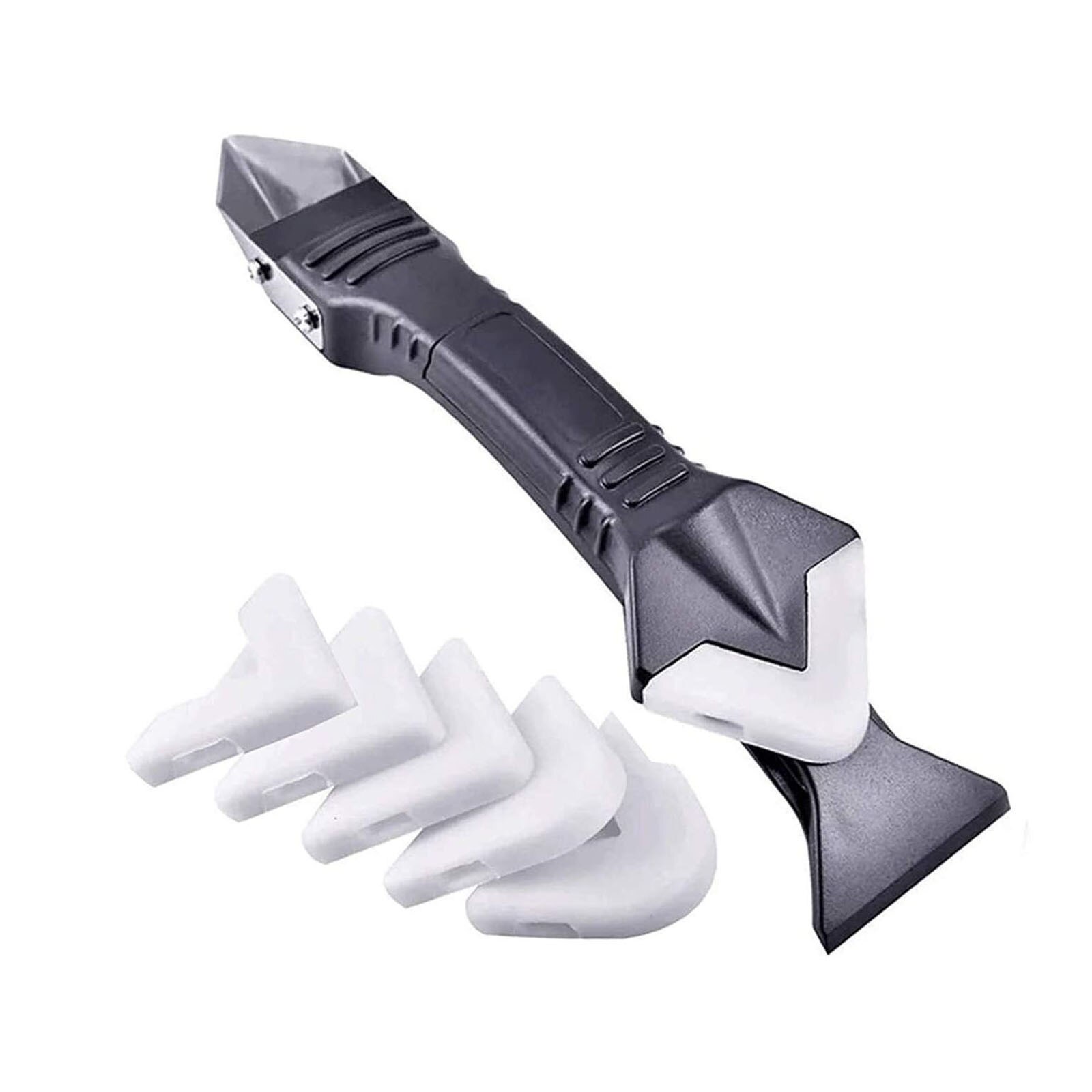 Caulk Finisher Sealant Smooth Scraper Spatula Angle Scraping Seam Tool 5In1 Silicone Remover Grout Kit Tools Plastic Hand Tools: E