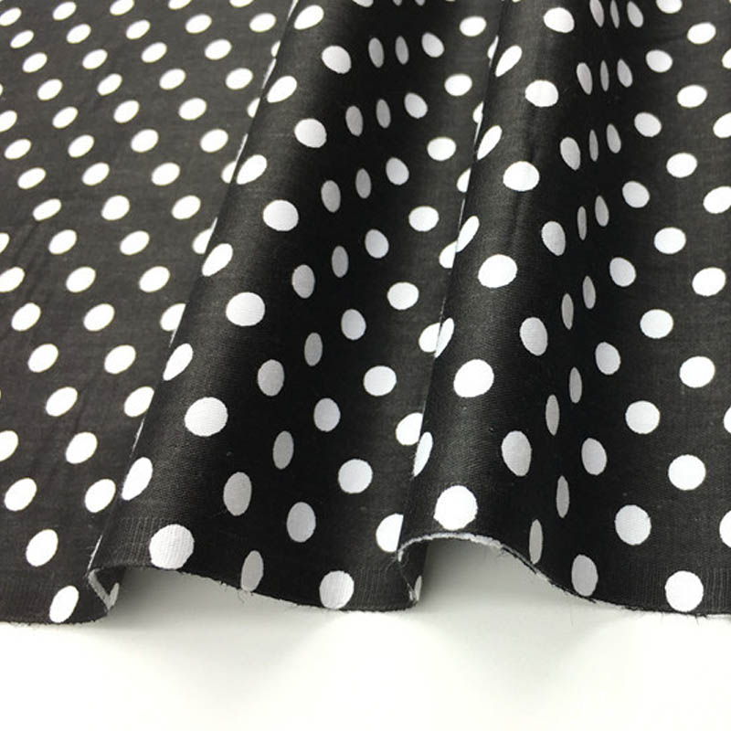 Tissu en coton 160CM x 50CM, noir, bleu marine, gris, à pois, pour la literie, le travail manuel, nappe, matelassage, patchwork: 1 black