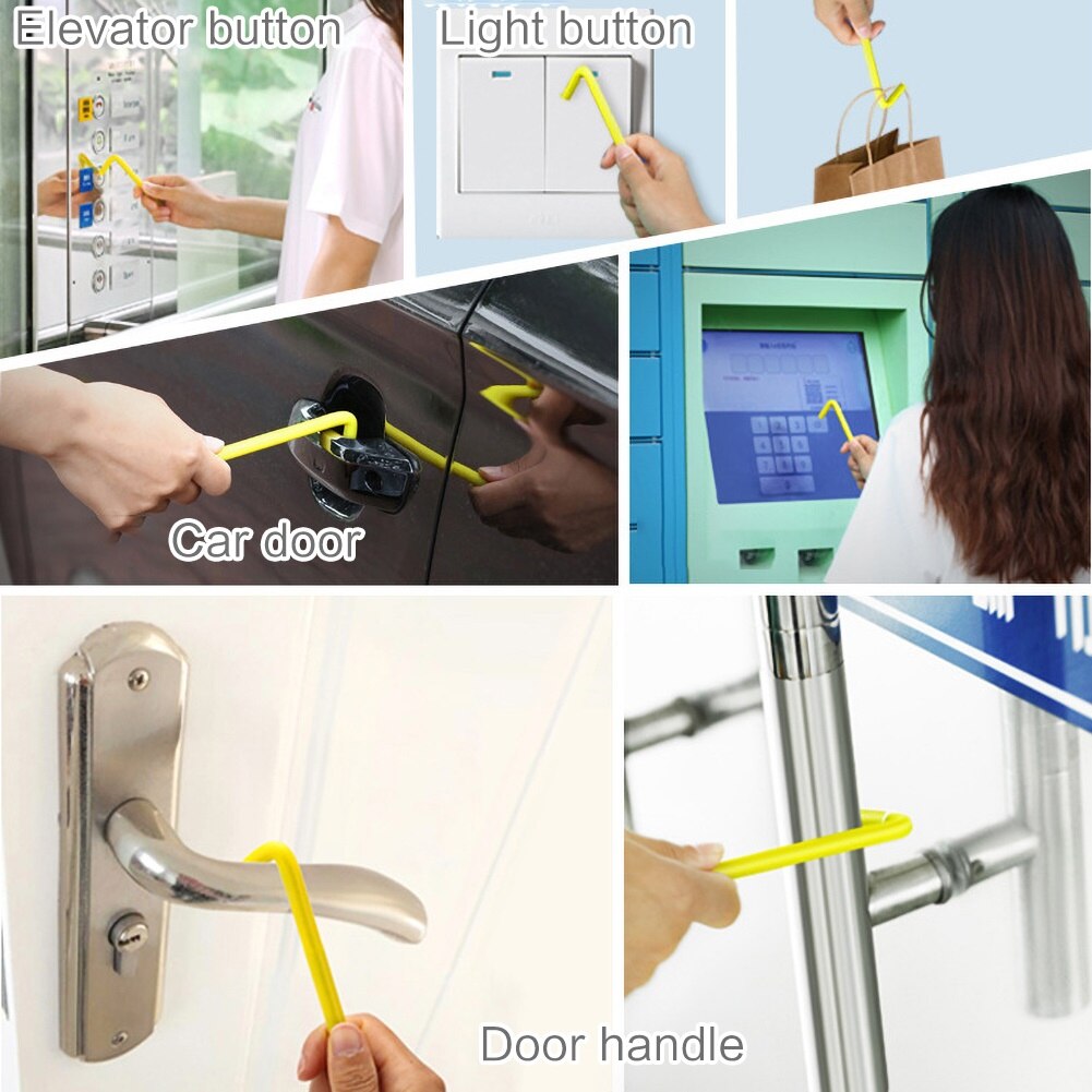 Reusable No Touch Anti Epidemic Open Door Disinfectant Tool Elevator Press Stick Artifact Anti-virus Avoid Contacting Tool