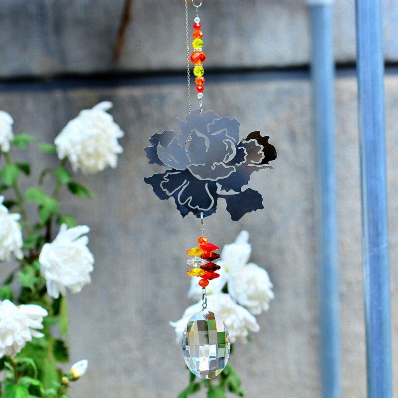 KAINAI-atrapasol de cristal con forma de flor, prismas colgantes de cristal, adorno de arcoíris, , para ventana, hogar, jardín, fengshui,: Default Title