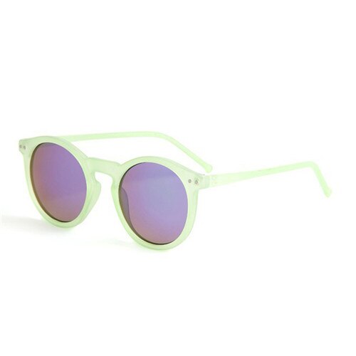 Vintage Ronde Zonnebril Lichtgewicht Kleurrijke Frame Zonnebril Eyewear Met UV400 Bescherming: Goud
