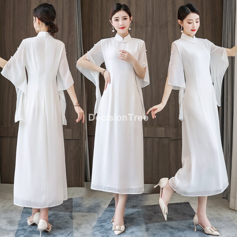 chinese traditional cheongsam women qipao dress satin female party ladies vintage oriental chongsam dress qipao