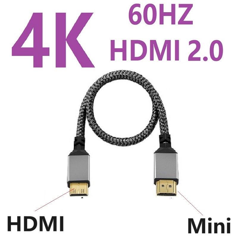 Câble Flexible d'extension enroulé mini HDMI vers HDMI, 1M 2M 3M 5M 10M 4K 60HZ, câble de prise mâle vers mâle, Compatible HDMI pour ordinateur: 1,5m