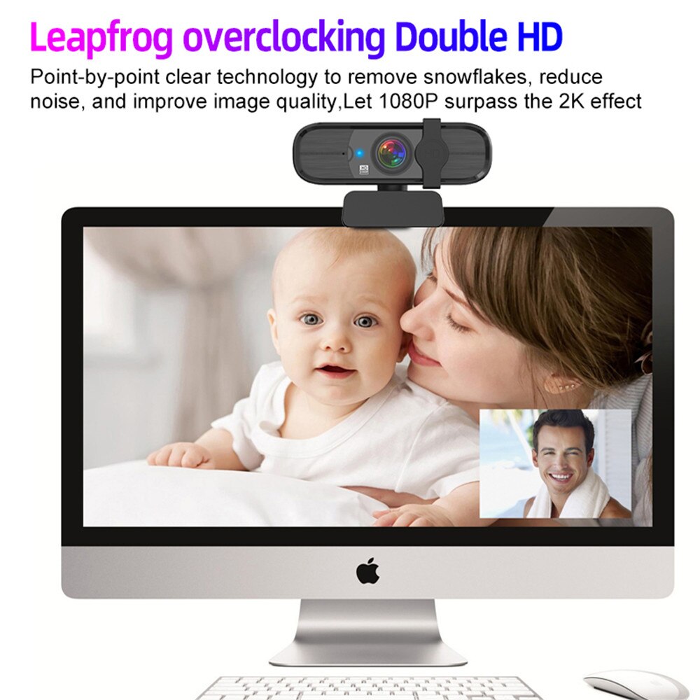 AutoFocus Webcam Full HD 1080P PC WebCamera with Microphone Rotatable Cameras for Live Broadcast Video Calling Conference Work