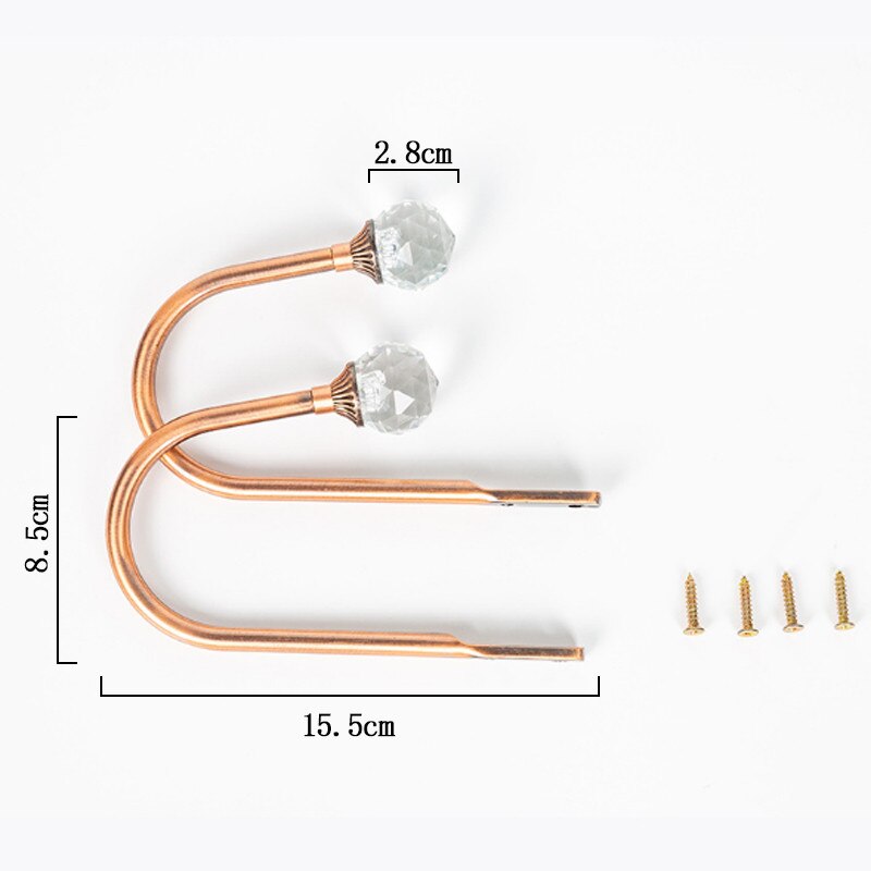 Solid Luxury Crystal Glass Curtain Holdback Wall Tie Back Hooks Hanger Holder Curtain Wall Hooks 2pcs: 12 2pcs