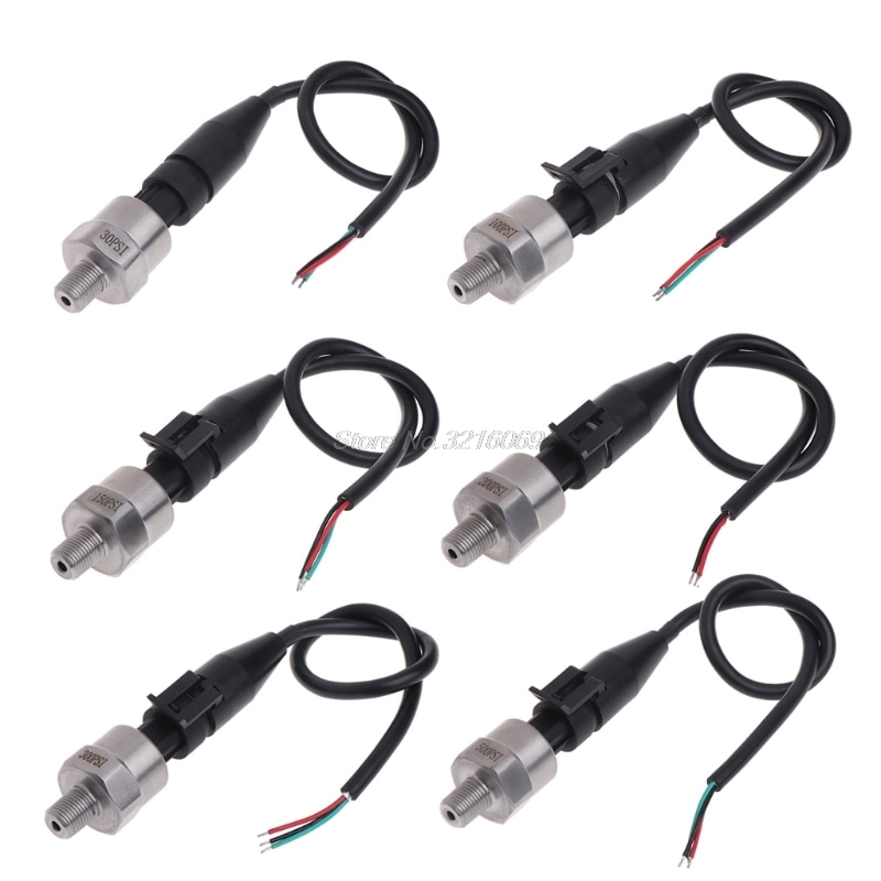 DC 5V 1/8NPT Pressure Transducer Transmitter Sensor Stainless Steel Oil Air Water 30/100/150/200/300/500 psi Whosale&amp