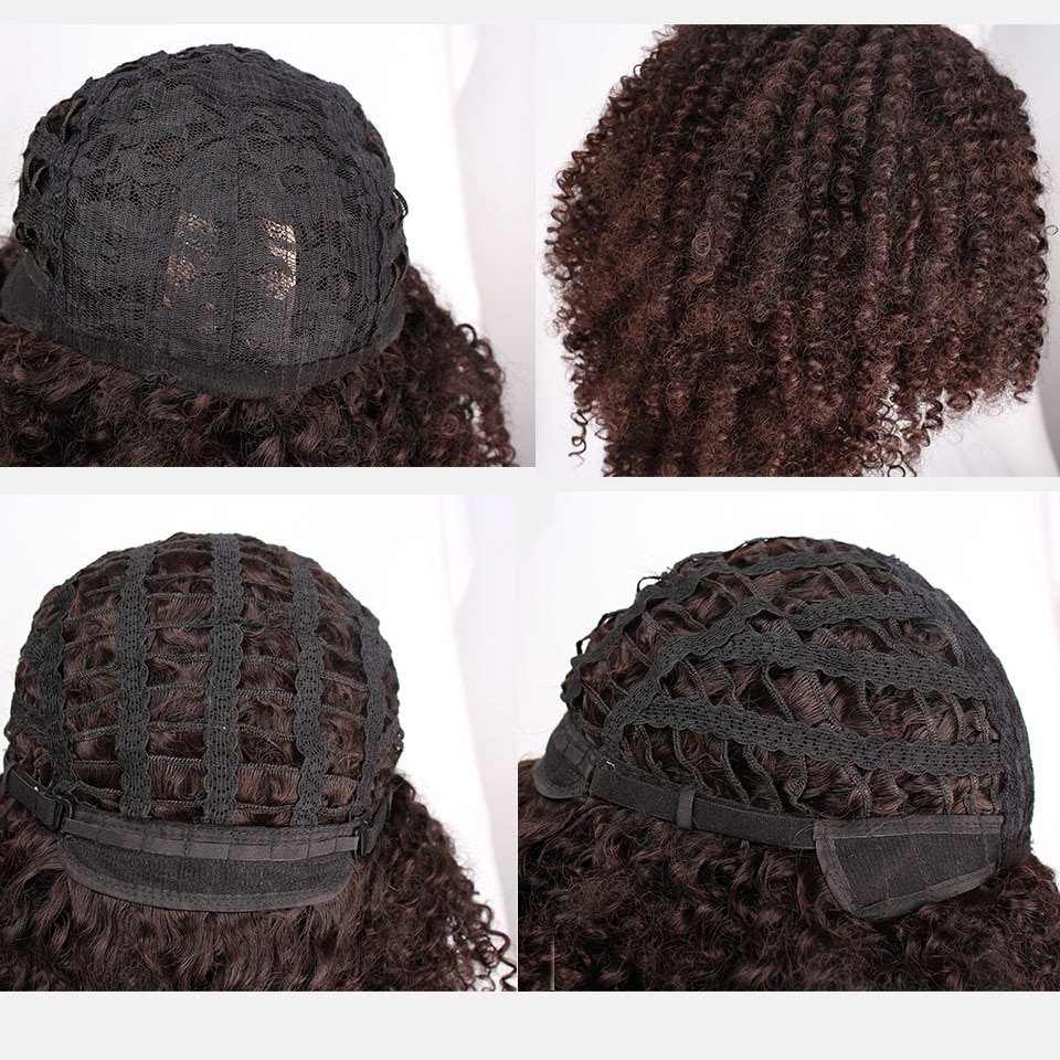14 tommer kort afro paryk brun syntetisk kinky krøllede parykker til kvinder 10 farver ombre fluffy afrikansk amerikansk naturlig sort hår