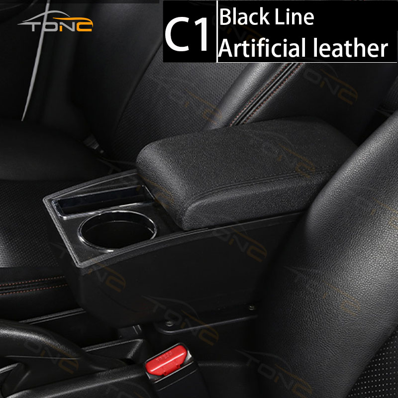 scatola bracciolo per Mazda 2 CX-3 CX3 2018 2019 2020 Bracciolo in pelle consolle centrale Accessorio per auto: nero