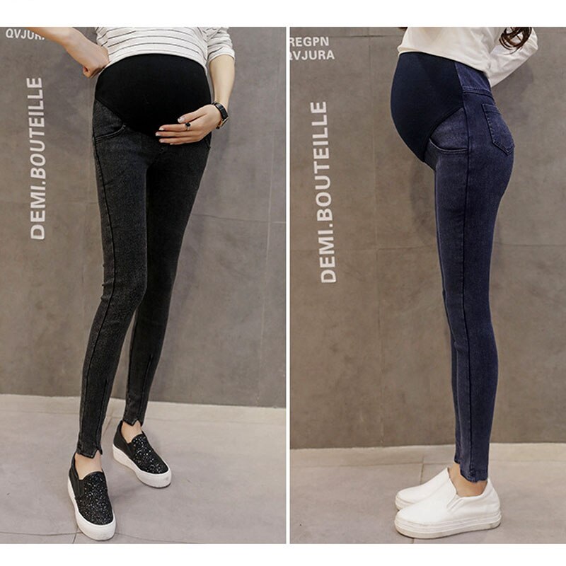 Elastisk talje barsel denim jeans bukser til gravide tøj tynd graviditet jeans stretch bukser gravidas foråret klæde