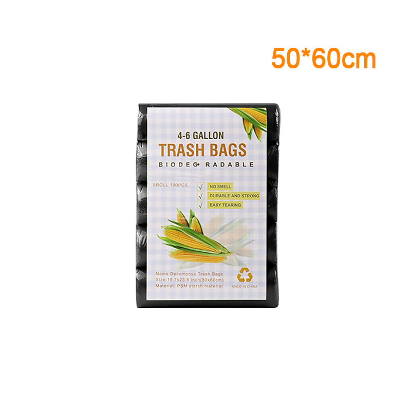 100pcs Biodegradable Garbage Bags Strong Compostable Trash Bags Wastebasket Liners for Kitchen Bathroom Office Use: DARK GRAY