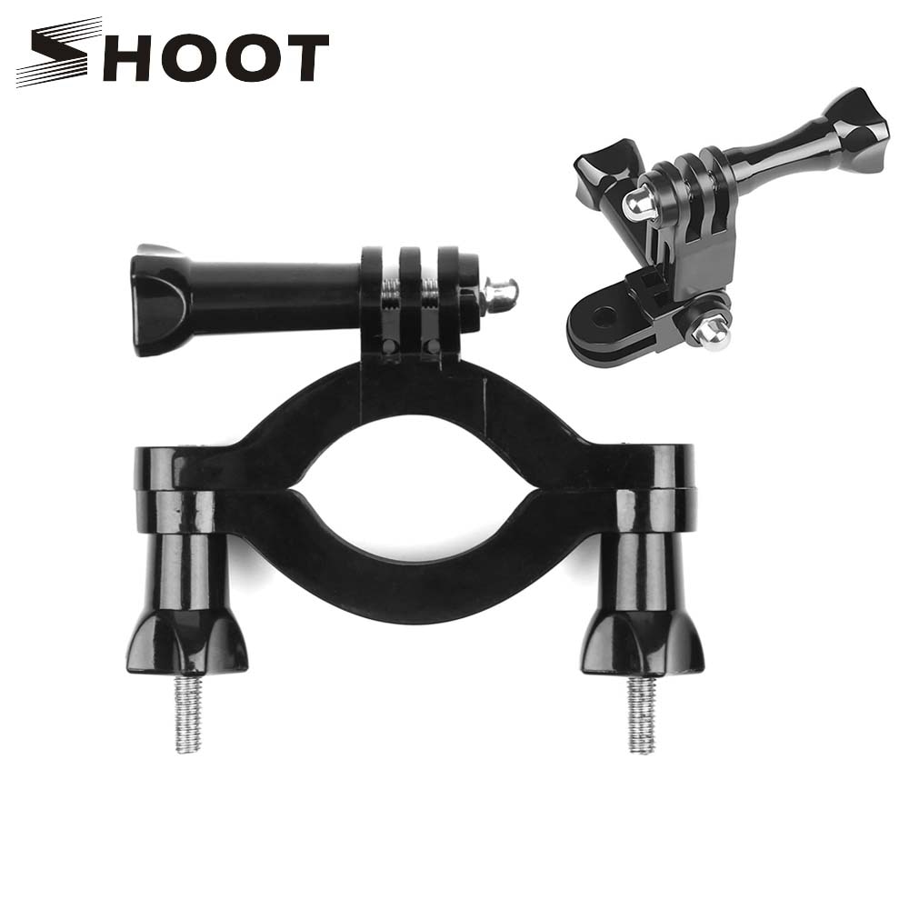 SHOOT Motorcycle Handlebar Clamp Mount for GoPro Hero 8 7 5 Session SJCAM sj 4000 sj 5000 Yi Lite 4K+ h9 Camera Go Pro Accessory