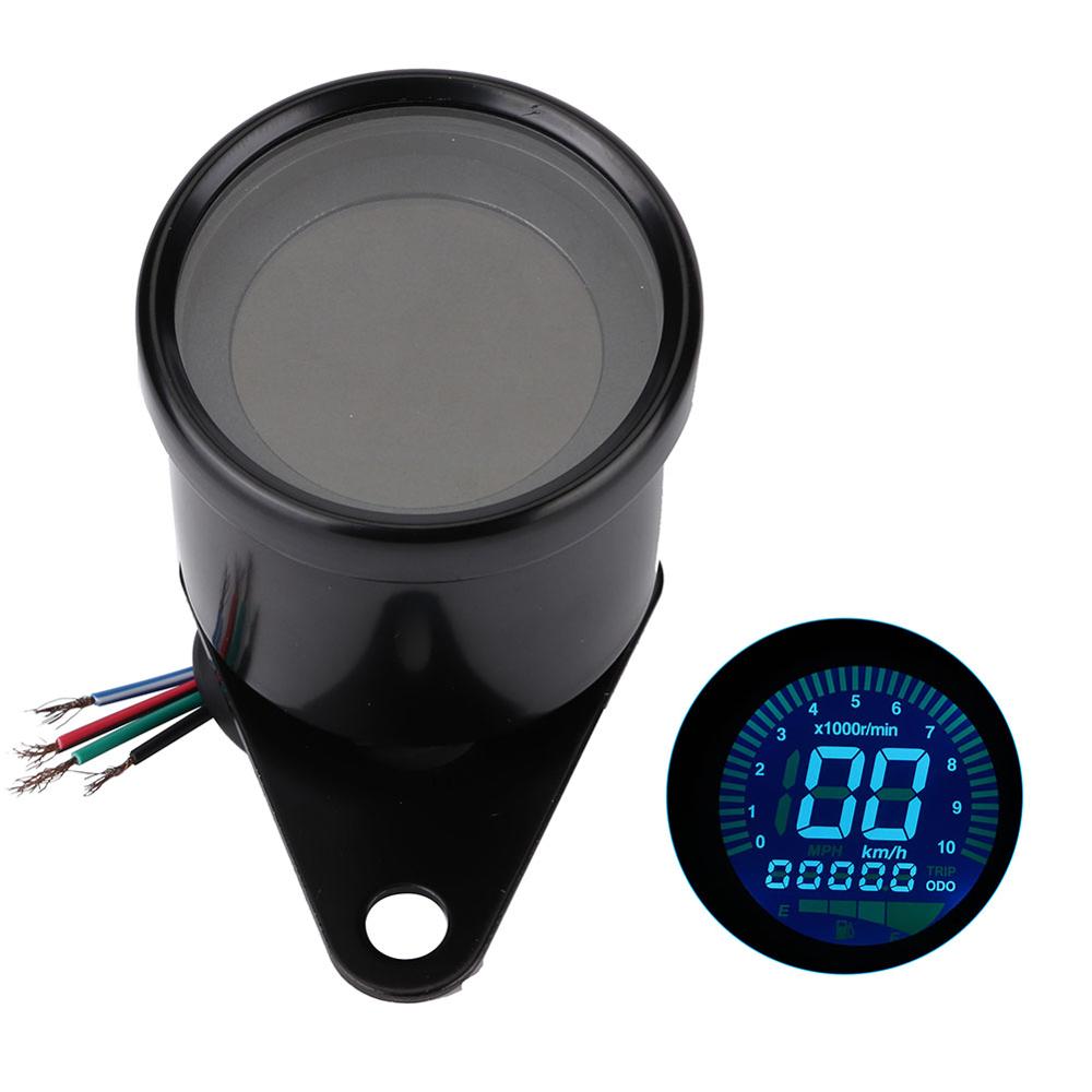 Universal Motorcycle LED Digital Speedometer Tachometer Speed Gauge Oil Level Meter Black Motorcycle Speed Gauge