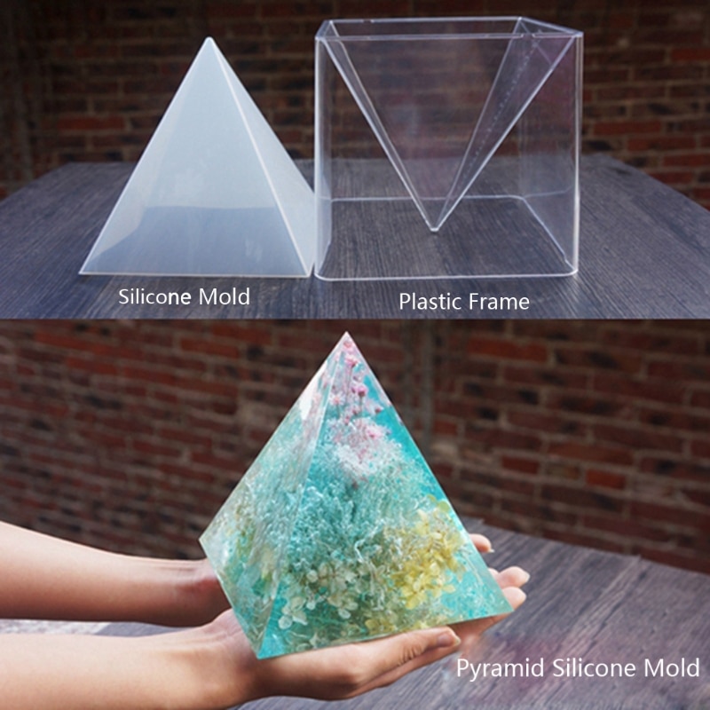 3 stücke/2 stücke Super Große DIY Pyramide Harz Mold Set Große Silikon 3D Pyramide Formen Schmuck Machen Form werkzeuge Home Decor 15cm/5.9"