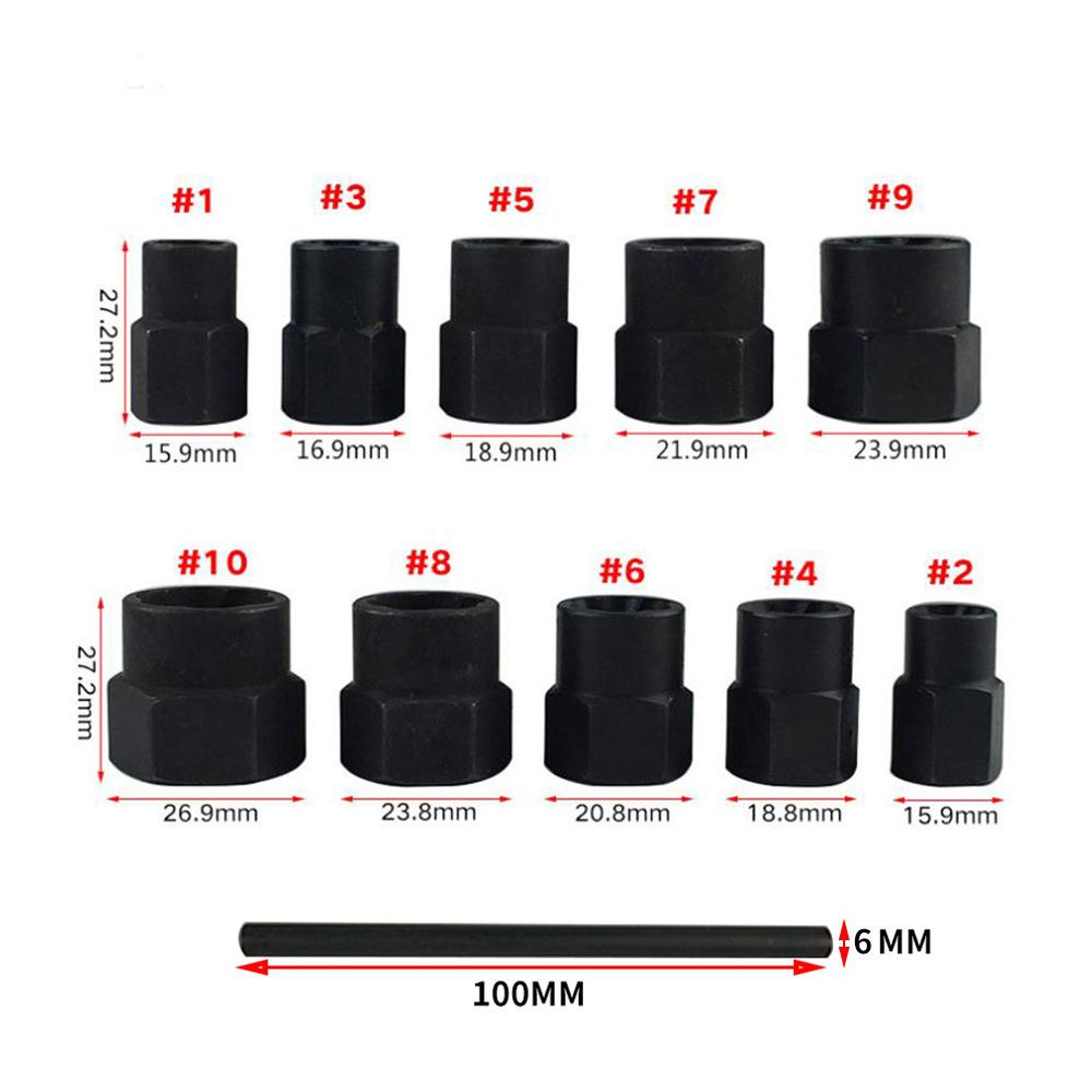 11PCS Nut Removal Tool Car Wheel Nut Socket Install Removal Tool Locking Wheel Nut Remover Damaged Rounded Bolts Nut Extractor