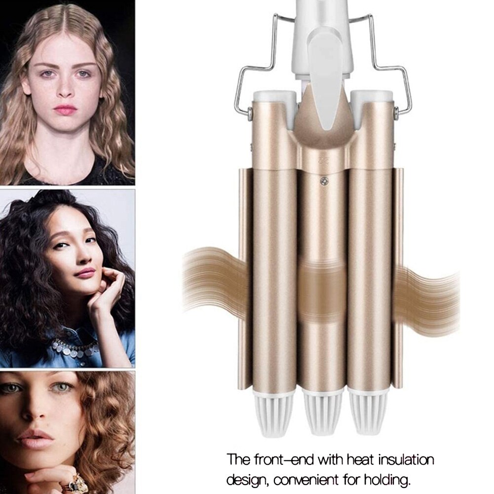 Elektrische krultang met 3 staven, krultang, thuiskapper, dameskapseltool, geschikt voor het maken van kapsels voor daten en feesten.