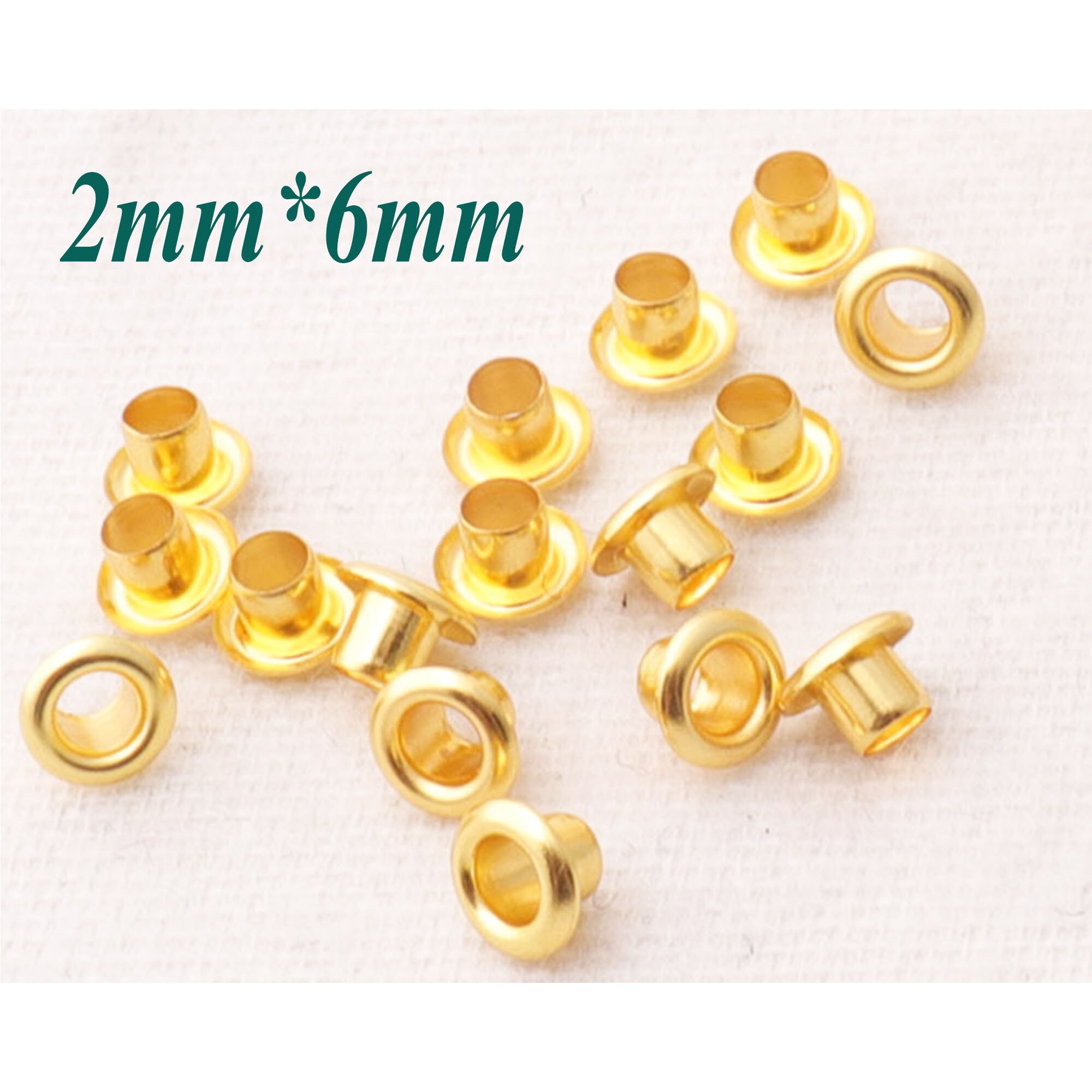 100-200 Stck Mini Gold Ösen Tasche Gurt Leder Tasche Versorgung Große für Kleidung Leder Leinwand Tasche Niet Nieten -1/16 "(2mm)