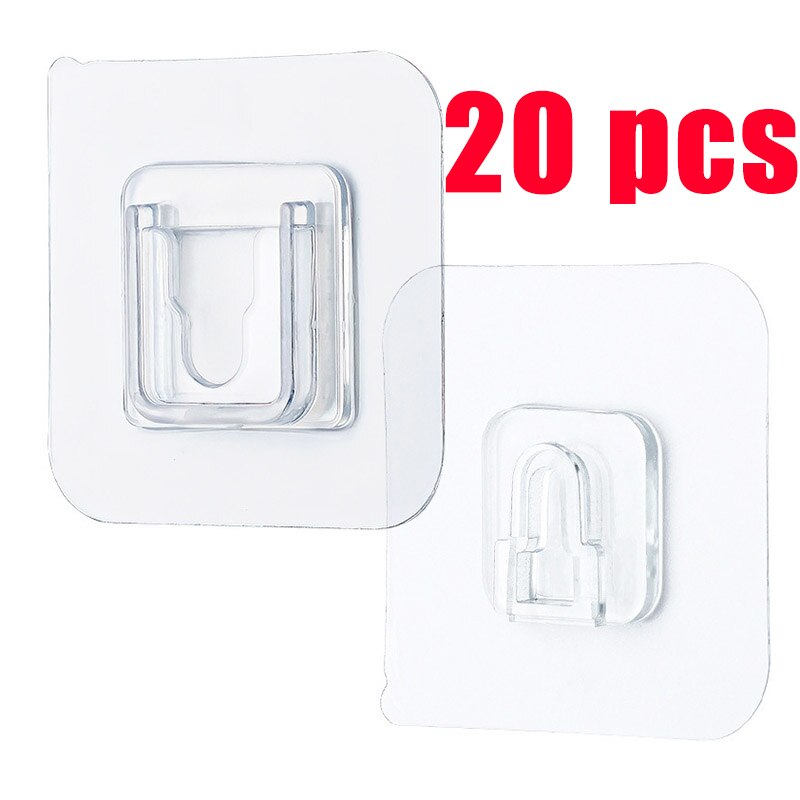 20 Pack Mini Self Adhesive Hooks | Strong Stainless Steel Sticky Hooks | Seamless Wall Hanging For Heavy Duty Use