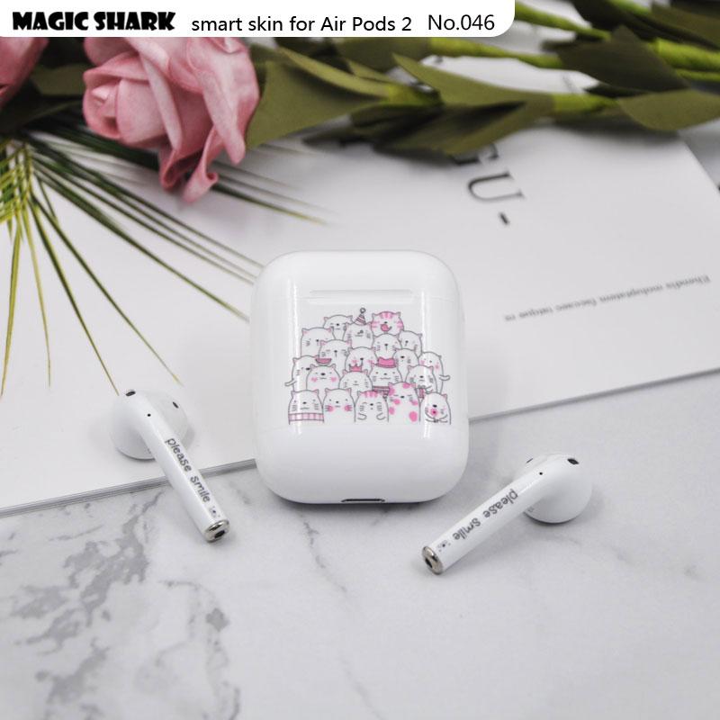 Magic Shark Clear Cute Simpsons Flower Crayon Shinchan Leaf Ultra Thin Sticker Film for Apple Airpods II 2 Earphone 028-050: 046