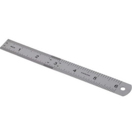 2PCS Stainless Steel Metal Ruler Metric Rule Precision Double Sided Ruler Measuring Stationery 15cm