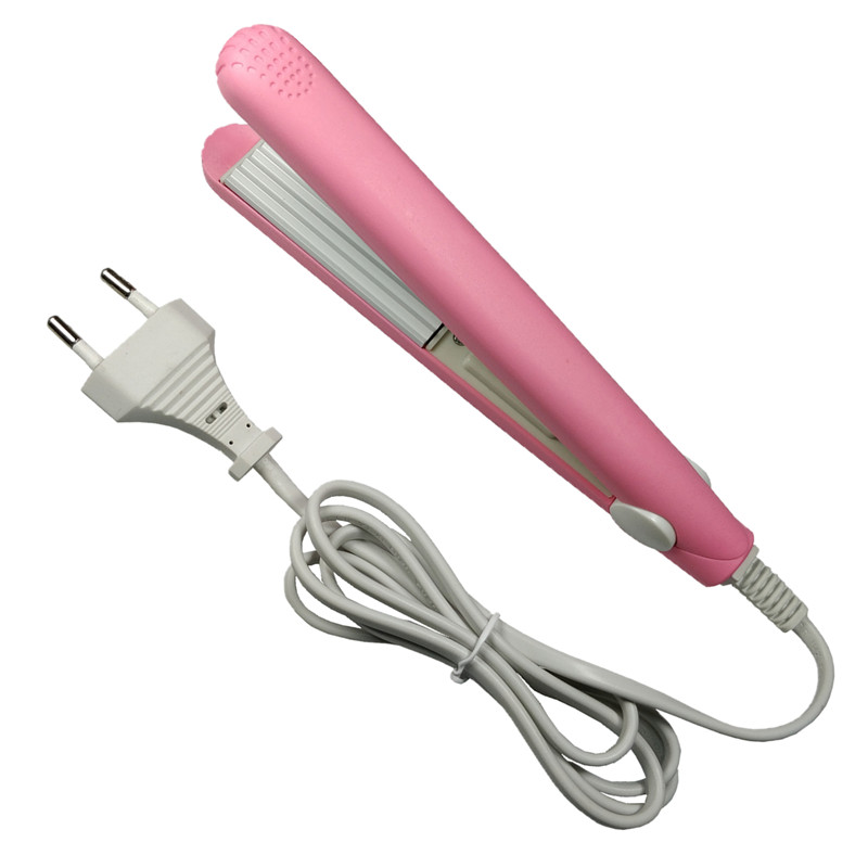 Mini Stijltang Ijzer Roze Keramische Straightening Gegolfde Krultang Styling Tools Haar Krultang Eu Plug