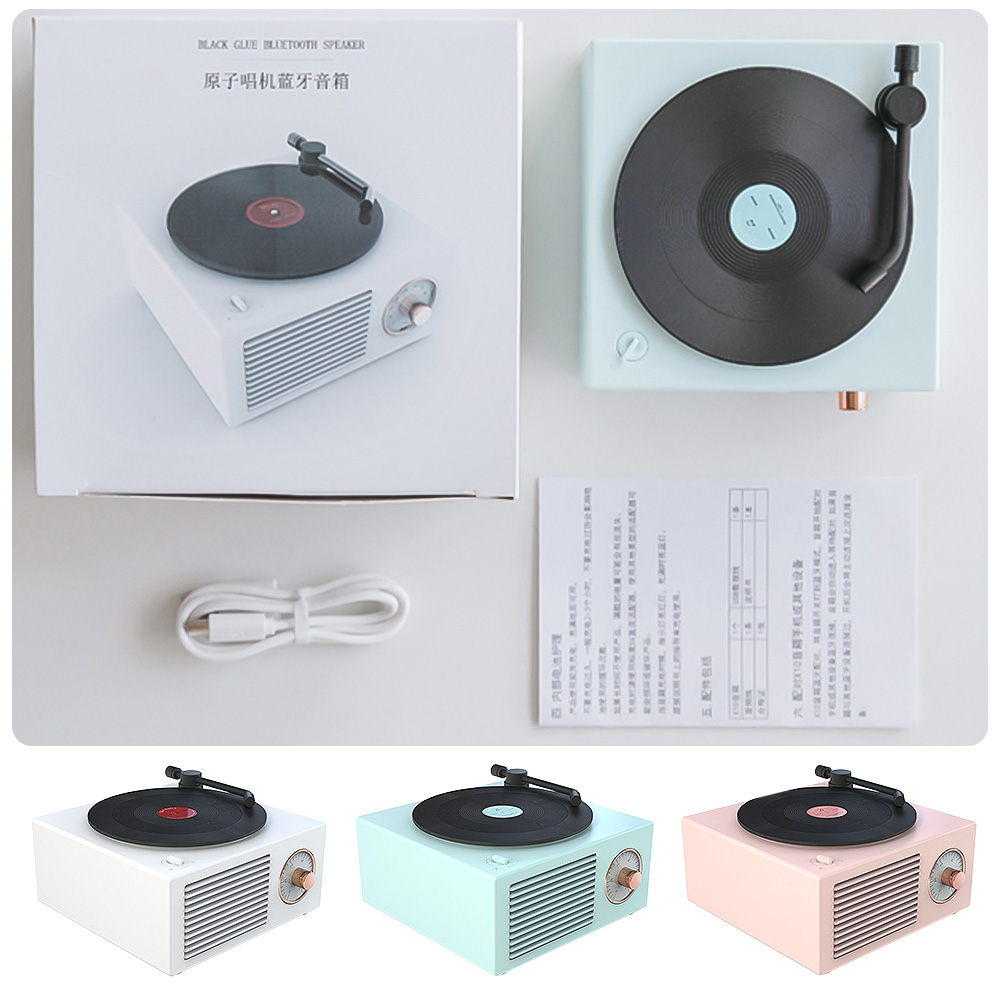 Retro Bluetooth Speaker Vinyl Record Player Bluetooth 5.0 Wireless Speakers Mini Portable TF AUX Audio MP3 Multifunctional