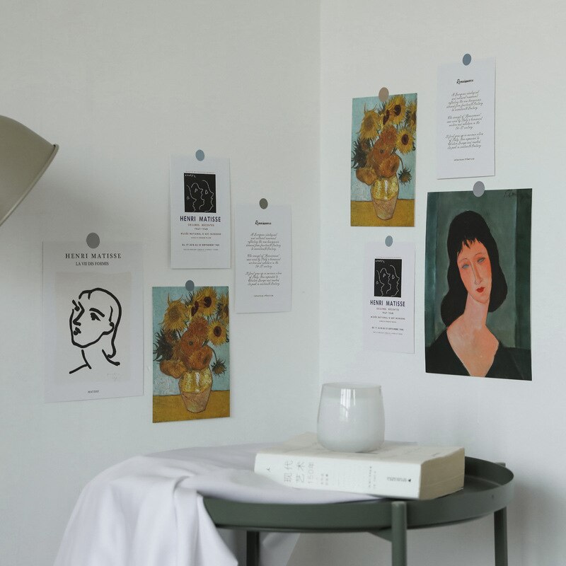 Ins 5 ark retro abstrakt kunst postkort foto rekvisitter dekoration kort collocation diy værelse baggrund væg klistermærke lykønskningskort