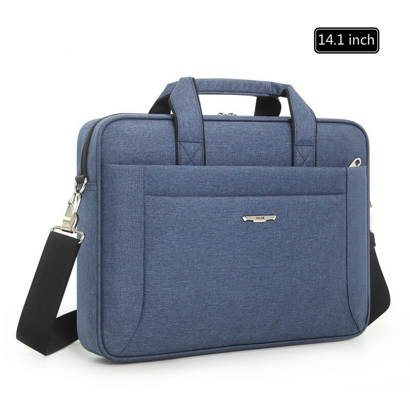 Dames laptop handtassen bolso hombrenew kantoortassen voor heren waterdichte nylon aktetassen zakelijke computer messenger bag: Blauw -14.1 inch