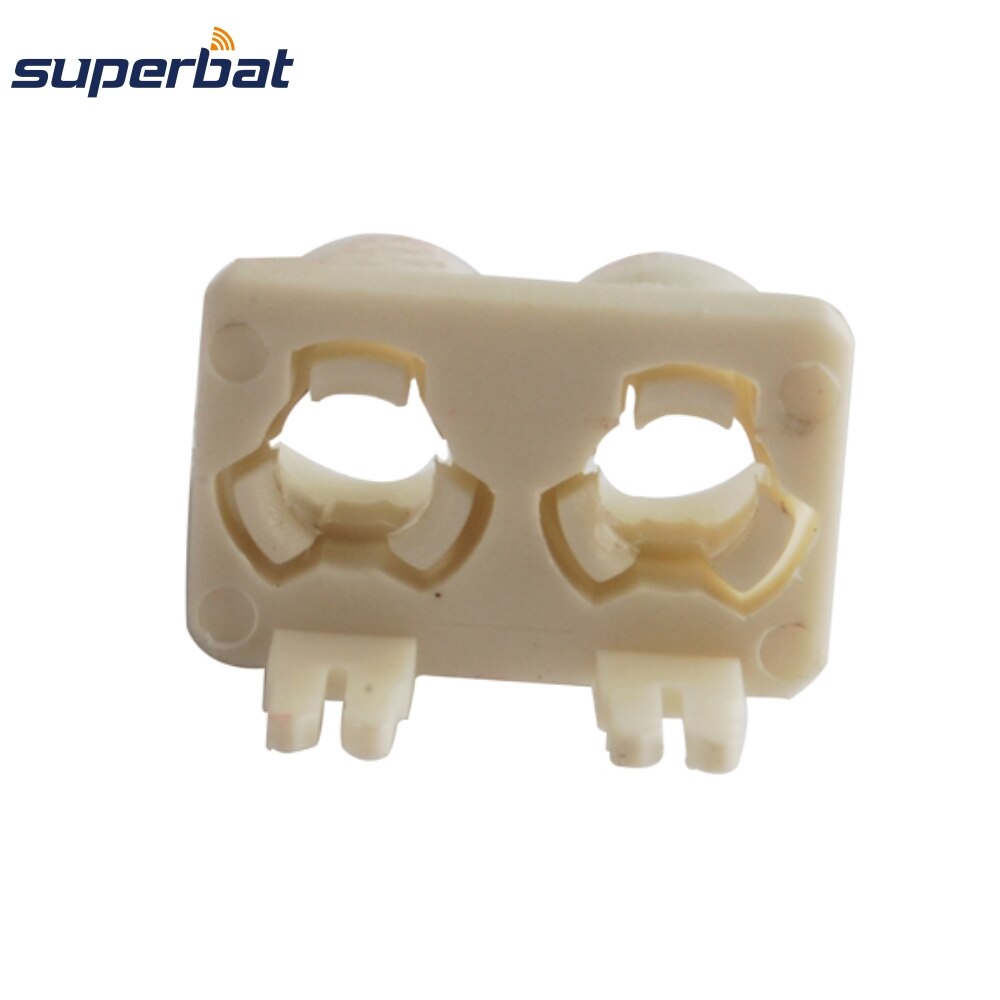 Superbat 10 pces fakra b duplo escudo plástico branco plugue rf conector coaxial pcb montado rádio do carro intoface smb