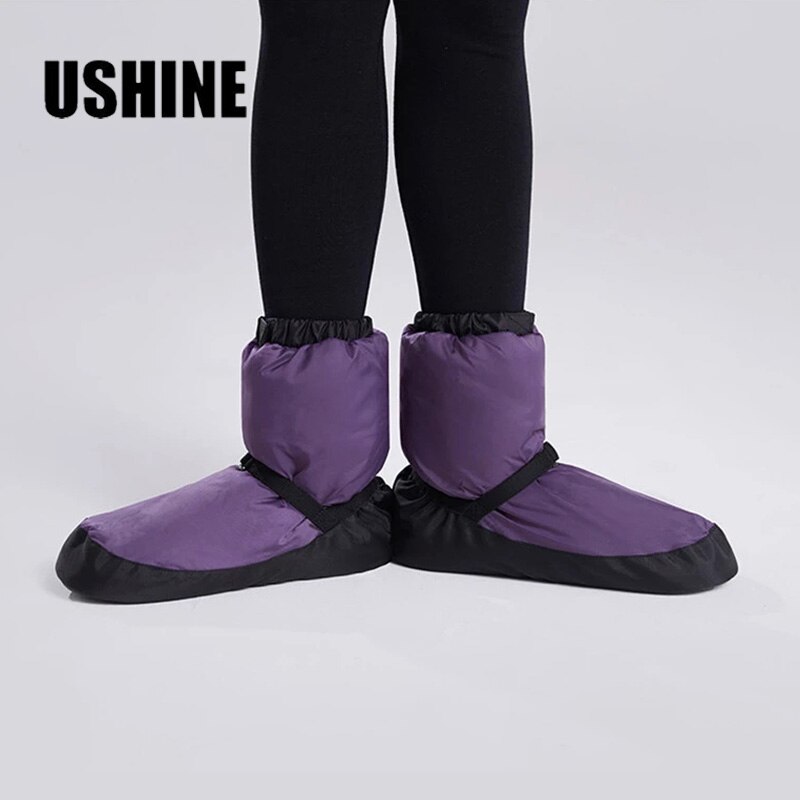 USHINE buty do tańca rozgrzewka balet rozgrzewka botki baleriny kobiety dziewczęta balet punkt ciepłe buty zimowe buty do tańca