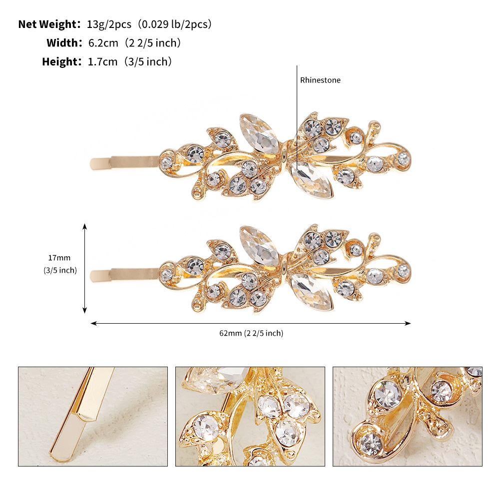 Bridal Barrettes Clear Crystal Women Hair Ornaments Hair Pins Women Hair Clips Bridal Hair Jewelry Accessories