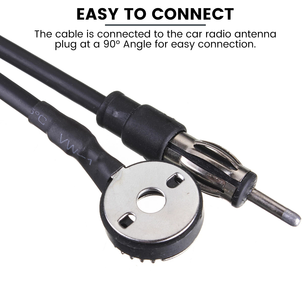 17in Car Roof Radio Antenna Car Radio Aerial AM-FM Rubber Antenna with 180° Swivel Base and 51" Cable Roof Mount Signal Aerial