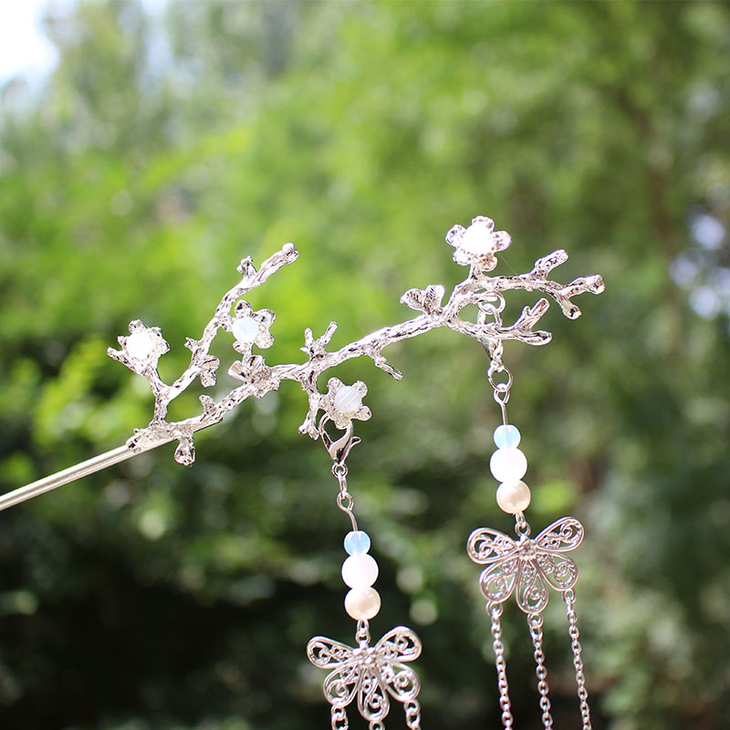 Ancient style Hairpin Hair Stick Step shake Hanfu accessories Headwear Super fairy Kanzashi Long Tassel Handwork Hair Ornaments