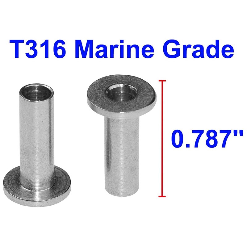 100 Pack Stainless Steel Protector Sleeves for 1/8inch Cable Railing Deck, Wood Posts, DIY Balustrade T316 Marine Grade