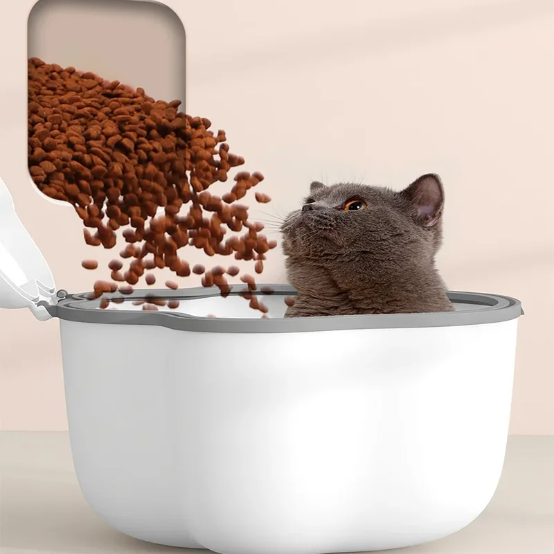 Tiernahrung Lagerung Container Hundefutter Lagerung Container Katzenfutter Box Feuchtigkeit-beständig Dichtung mit Messbecher Katze Trockenfutter Lagerung