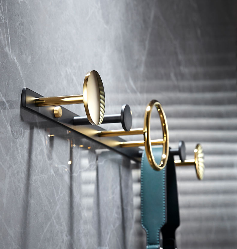 Styl europejski miedziany wieszak ścienny brelok złoty akcesoria łazienkowe ręcznik haczyk na ubrania wieszak na płaszcze klasyczna ściana haki WF-25032