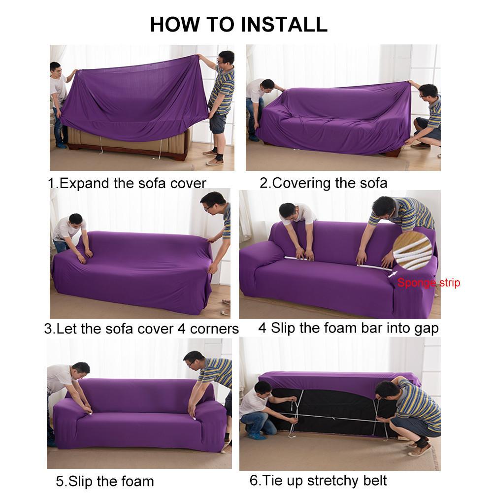 Stretch Slipcovers Sectional Elastic Stretch Sofa Cover For Living Room Couch Cover L Shape Armchair Cover Single/Two/Three Seat