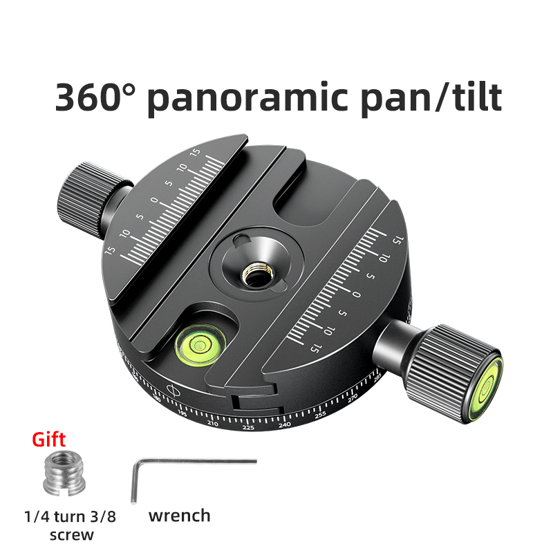 Panoramic Rotating Quick Release Plate Clamp Tripod Head Mount Arca Swiss Quick Release Plate Clamp with 1/4 Screw For Ball Head
