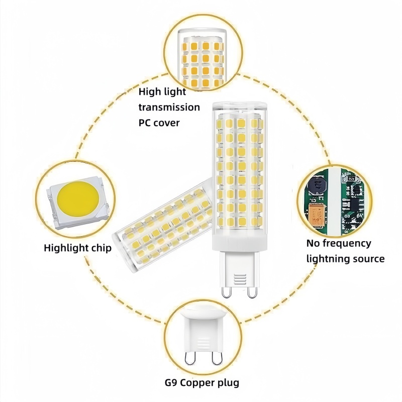 Lámpara LED G9 más brillante AC220V 5W 7W 9W 12W bombilla LED de cerámica SMD2835 foco blanco cálido/frío reemplaza la luz halógena