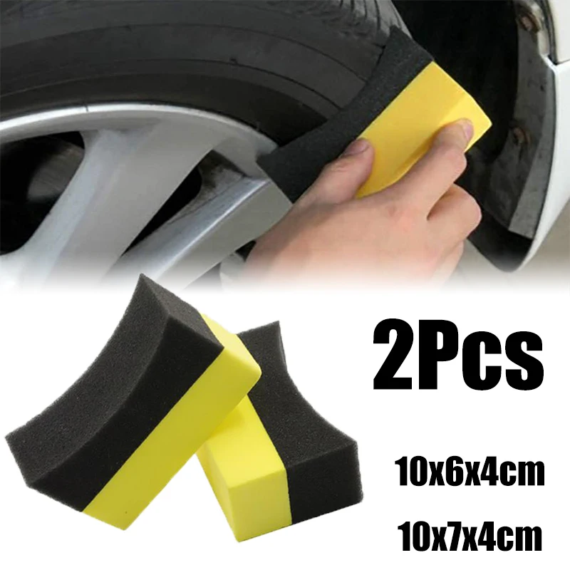 Esponja de limpieza para ruedas de coche, limpiaparabrisas para lavado de neumáticos, almohadilla de esponja de succión de agua, pulido de cera, cepillos para neumáticos, herramientas, accesorios de lavado de coches, 1/2 Uds.
