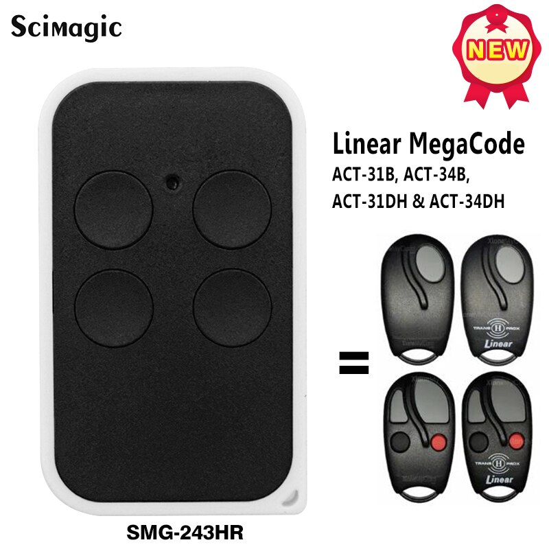 Linear MegaCode Garage Remote ACT-31B, ACT-34B, ACT-31DH & ACT-34DH remote control garage door opener