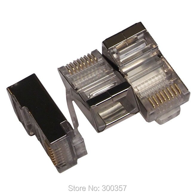 100 Connettori RJ45 Pass-Through CAT6 &ndash; Spine Modulari 8P8C Trasparenti Per Rete