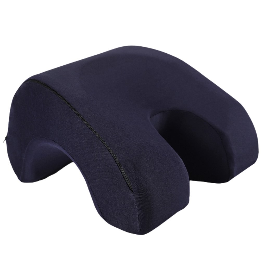 Memory Foam Liggen Kussen Lunchpauze Kussen Kantoor Leisure Dutje Kussen Draagbare Liggen Kussen: Navy blue