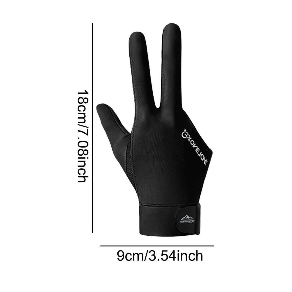 Billiards Glove Left Right Hand 3 Finger Snooker Billiard Glove Non Slip Stickers Elastic Billiard Training Gloves Accessories: black