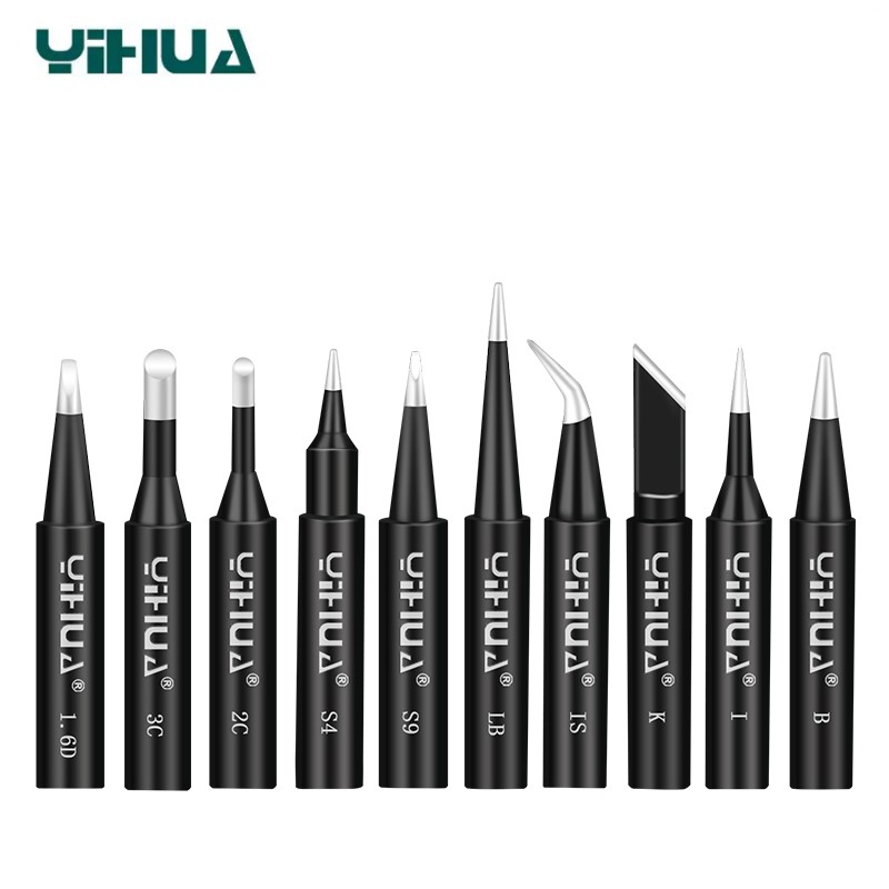 YIHUA 900M Soldering Iron Tips Pure Copper Lead Free Replacement for 936 939 907 Solder Station Handle Accessories Tools: army green
