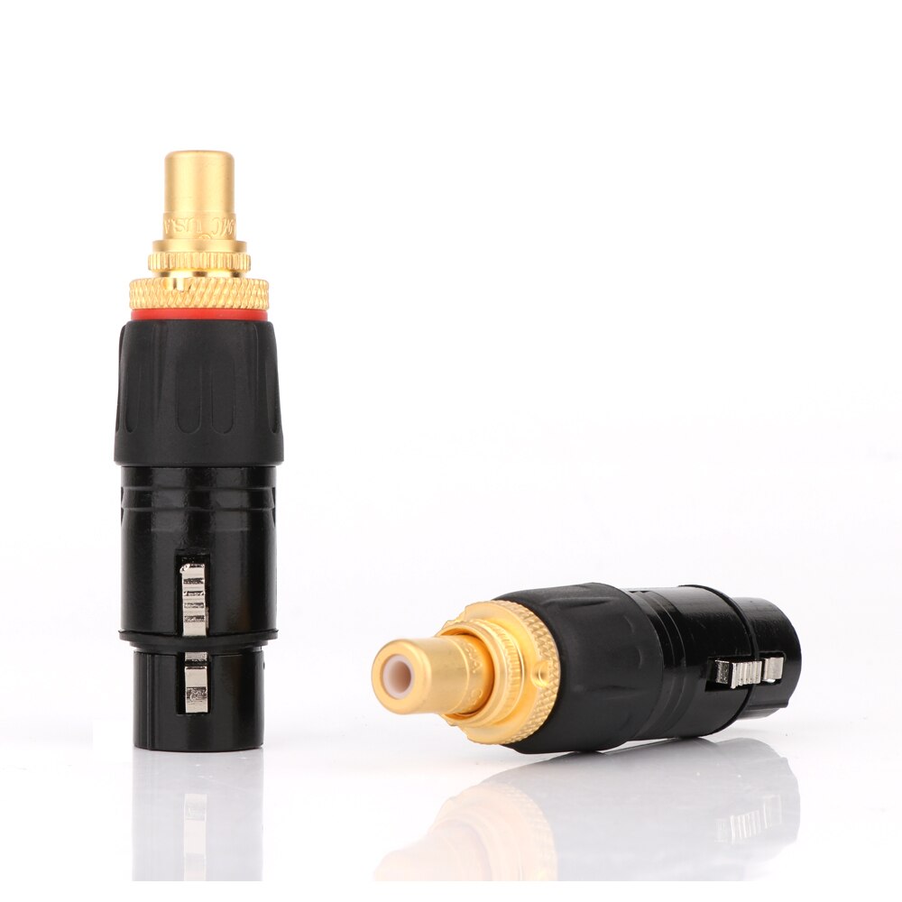2PC NEUTRIK XLR male to RCA Female Socket Adapter plated gold RCA plug XLR to RCA Female Socket Adapter Gold Balanced Cable Plug
