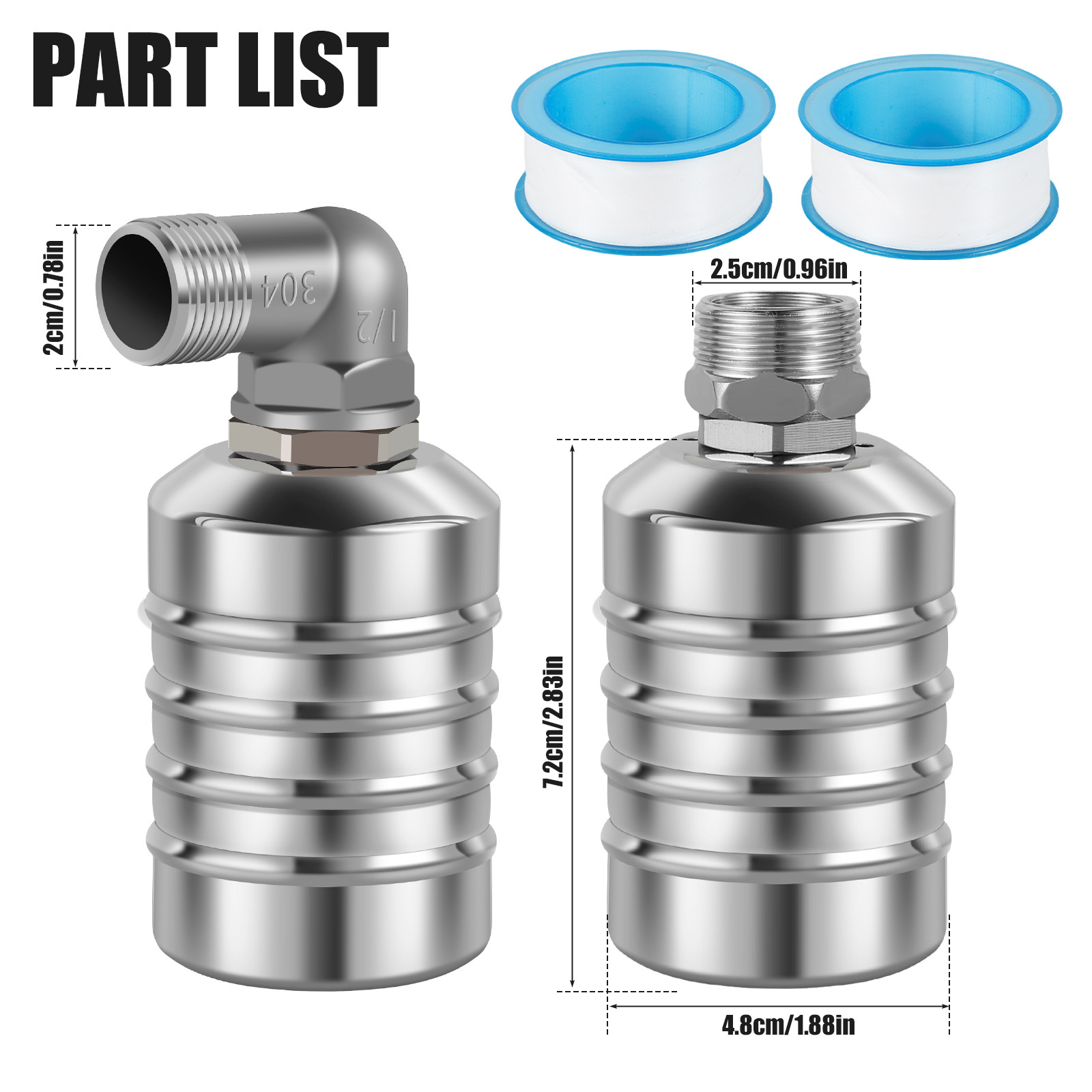 1/2 PCS Floating Ball Valve Automatic Water Level Control Valve 1/2 Stainless Steel Water Tank Valve Safe Water Tower Shutoff: light green