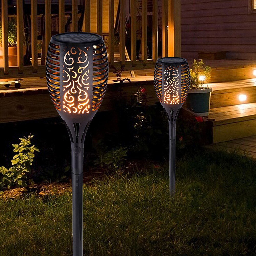 LED Solar Flame Light Outdoor Torch Lamp Flickering Waterproof Garden Decoration Landscape Lawn Lamp Path Lighting Spotlight