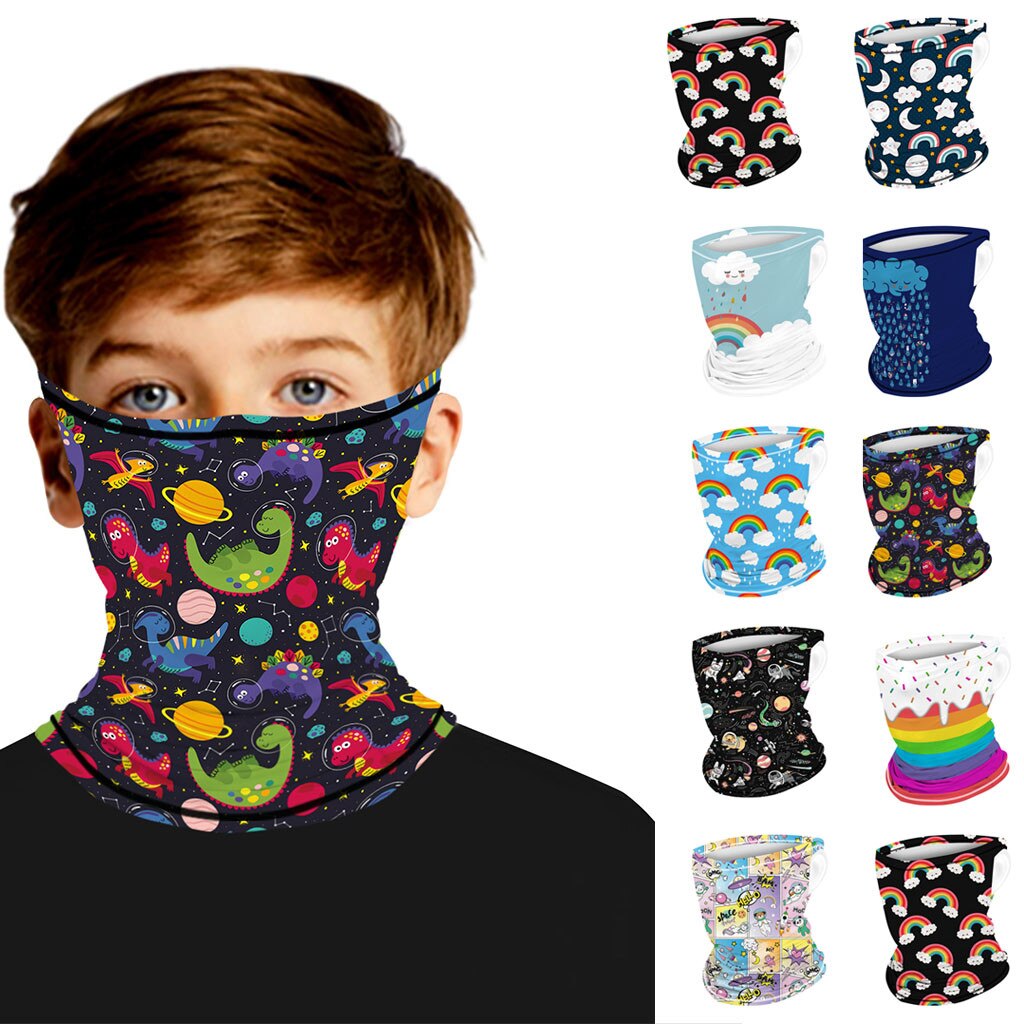 Unisex barn utendørs sprot magisk skjerf barn utendørs print sømløs øre ansiktsmaske sport skjerf hals tube ride ansiktsmaske #p30